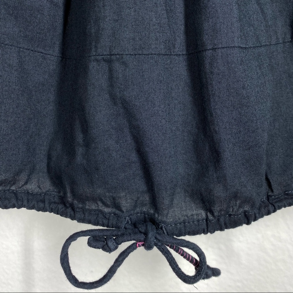American Eagle Festival Boho Cropped Tank Top w Faux Leather Straps Black XS / S - Picture 5 of 8
